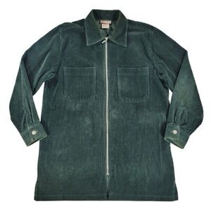 Vintage 90’s 100% Cotton Cenza by Palmetto Green Corduroy Zip Up Jacket Medium